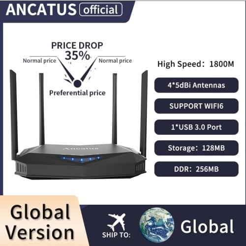 GDGH A6 Router Wi-Fi 6 Plus 1800Mbps both 2.4Ghz band and 5Ghz band Global Version Smart Home Router