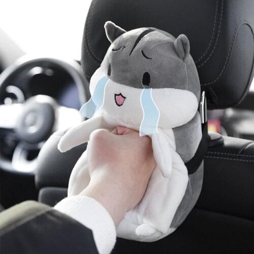 Cute Hamster Car Tissue Holder Napkin Box Vehicle Backseat Tissue Case Holder for Home Car Bathroom M8617
