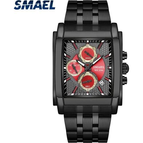 Fashion Smael Top Brand Watch Men Digital Full Steel Sport Watches Waterproof Luxury Clock Casual Dual Time Quartz Big Dial