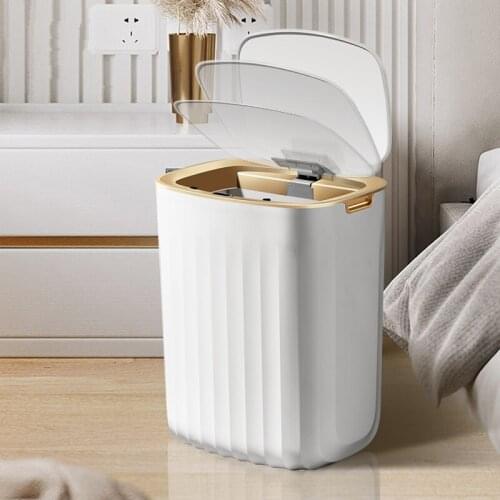 12/15L Smart Sensor Trash Can Automatically Rechargeable Waterproof With Cover Household Bathroom Kitchen Cabinet Storage Narrow