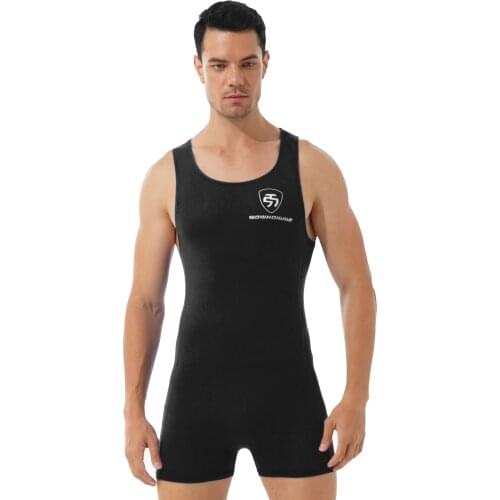 Mens Gymnastics Fitness Round Neck Sleeveless Workout Sport Bodysuit Athletic Wrestling Boxers Jumpsuit Leotard Nightwear