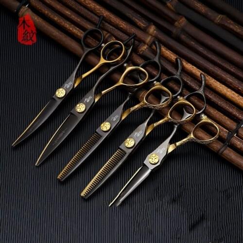 6 Professional Hair Salon Structure Scissors Set Cutting Barber Haircut Thinning Shear Scissors Hairdressing Hair Tools Scissors