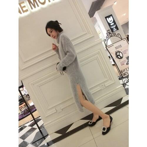 Mink cashmere sweater women long cashmere pullovers knitted pure customized mink cashmere color free shipping S1898