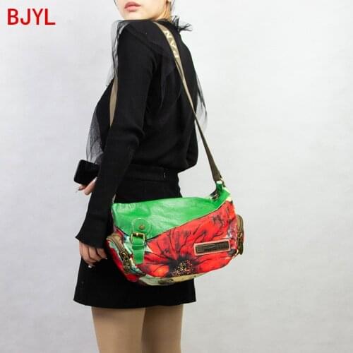 2020 New Luxury Fashion Leather Women Handbag Flowers Ladies Shoulder Crossbody Bag Leisure Travel Bags Print Diagonal Female