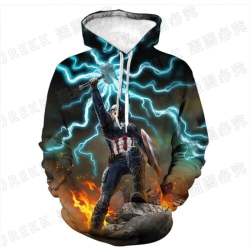2021 New Fashion Casual Captain America Hoodies 3D Print Men Women Children Sweatshirts Cool Marvel Streetwear Pullover Tops