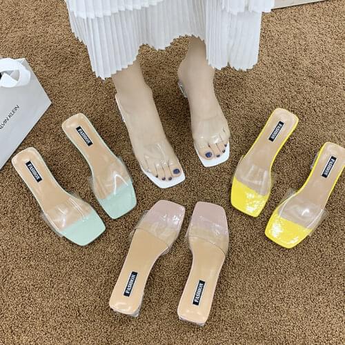 2021 New Women Sandals PVC Jelly Crystal Heel Transparent Women Sexy Leopard Clear High Heels Sandals Pumps Shoes Size 34-43
