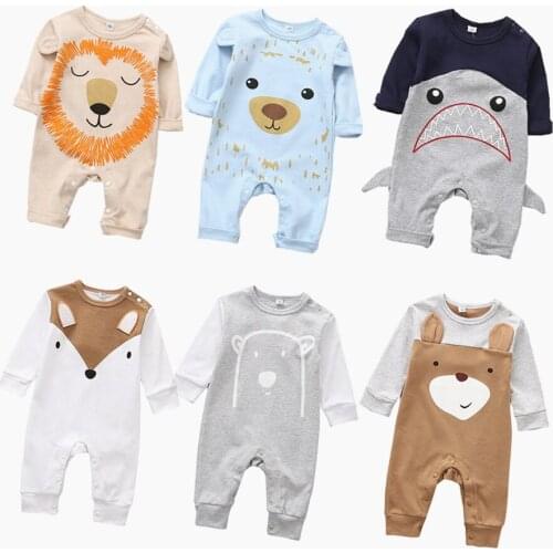 Cute Animals Spring Baby Romper Newborn Baby Clothes Kids Long Sleeve Underwear Soft Cotton Boys Clothes Baby Girls Jumpsuits