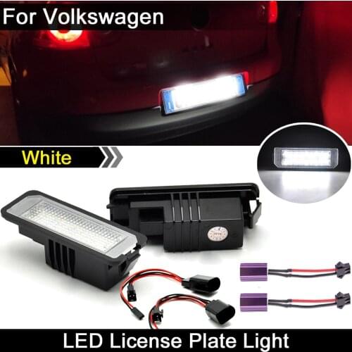 2Pcs For VW Amarok Eos Golf Polo Passat Scirocco Lupo For Skoda Superb For Seat Ibiza LED License Plate Light Number Plate Lamp