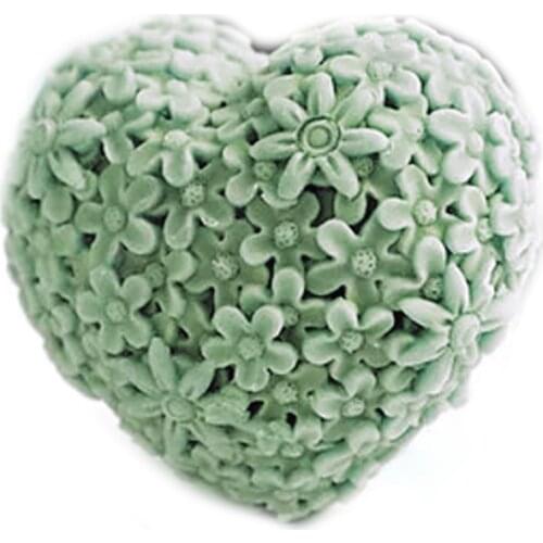 PRZY HC0016 Heart of of Flowers Soap Mold Flower Soap Silicone Molds Candle Molds Chocolate Mould Silicone Fondant Mold Clay