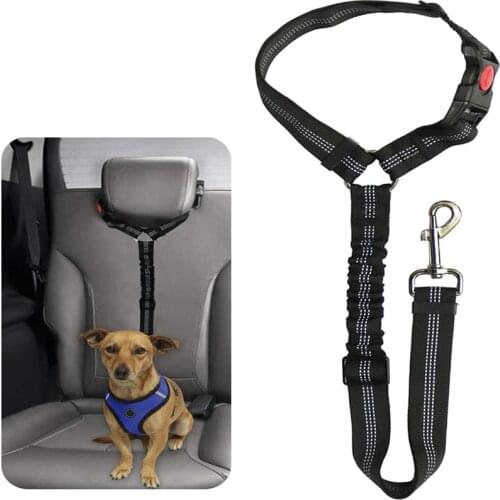 Pet Dog Cat Car Scalable Seat Belt For Animals Adjustable Harness Leashes Small Medium Travel Clip Dog Accessories Dog Leash