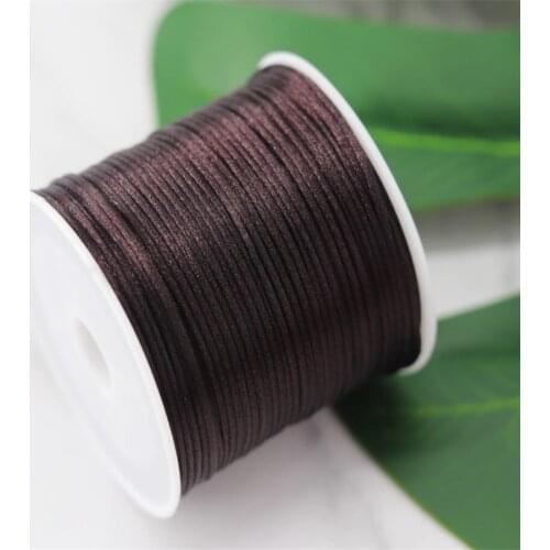 1MM Coffee Nylon Chinese Satin Silk Knot Cord Rattail Thread Necklace Macrame String Jewelry Findings Beading Rope #738