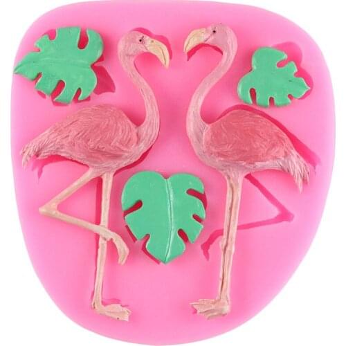Flamingo Baby Turtle Leaf Silicone Mold DIY Cupcake Topper Candy Chocolate Fondant Molds Cake Decorating Tools Clay Resin Moulds