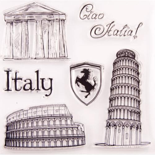 YINISE Silicone Clear Stamps CUTTING DIES For Scrapbooking building STENCIL DIY PAPER Album Cards MAKING CRAFT RUBBER Stamp MOLD