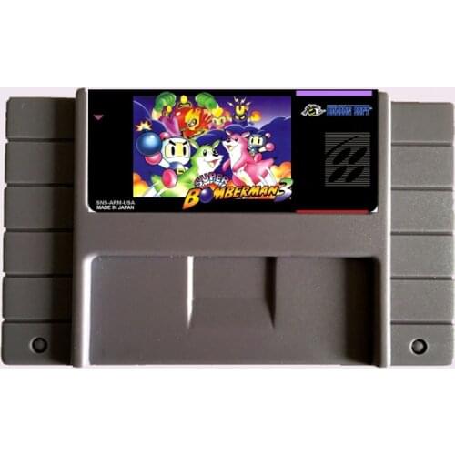 High Quality 16 Bit Super Bomberman 3 NTSC Big Gray Game Card For USA Version Game Player