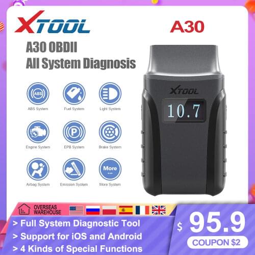 XTOOL 2020 A30 OBD2 Full system Auto Diagnostic tool code reader DPF regeneration EPB reset For Android & IOS online Free update