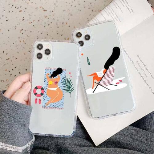 Summer Beach Bikini Girl Phone Case For iPhone 12 11 Pro Max X XS XR 7 8 6 6S Plus SE 2020 Fashion Women Soft TPU Silicone Cover