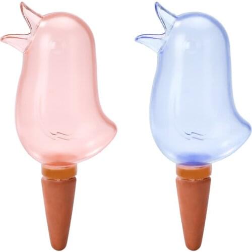 1pcs Bird Shape Hand Blown Clear Self Watering Pot Bottle Can Durable Mini Transparent Bird Shape Plant Watering-Siyaglass