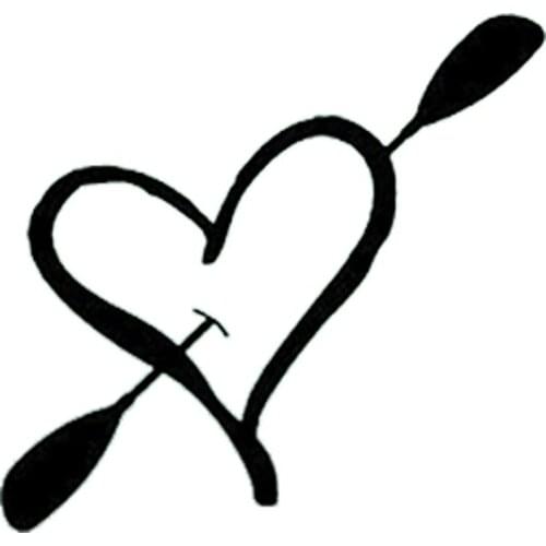 13*12.4cm Love Kayak Car Decal Sticker I Heart Yak River Lake Paddle Gift Canoe Vinyl Car Wrap Car Stickers