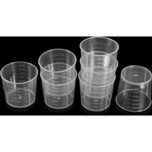20pcs 30ml Clear Measuring Cup Kit Epoxy Resin Silicone Mold Plastic Measure Cups for DIY Jewelry Making Tools Accessories