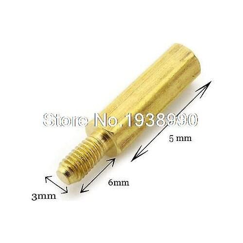 20pcs M3 5 6mm Metric Brass Hexagonal Threaded Spacers Hexagon Copper Post