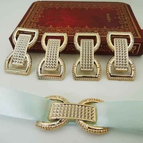 37/20mm,25pcs uv plated rose gold no fade ribbon buckles acessories Invitation Ribbon Slider Headband Hair Clip DIY