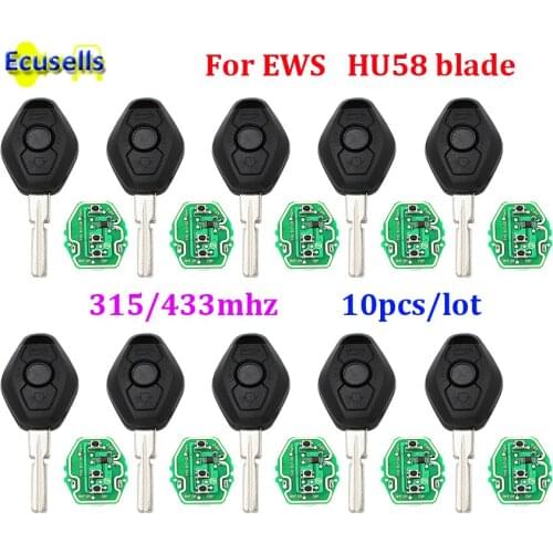 5pcs/10pcs Remote Key FOB 3 Button For BMW EWS 3 5 7 SERIES E38 E39 E46 X5 Z4 without Chip 315MHZ/433MHZ HU58 UNCUT