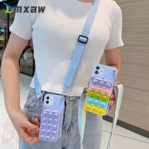 For Samsung Galaxy A70 A50 A50S A30S A30 A20 A10 A20S A10S A20E A10E J6 A7 A9 2018 Cartoon Funny Smile Wallet Card Phone Case