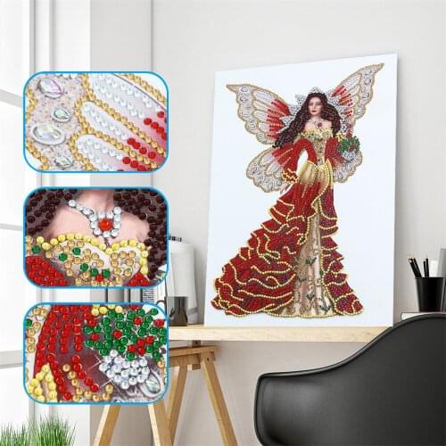 DIY Diamond Painting Kits for Adults Dress Lady Partial Drill Embroidery Cross Stitch Special Shaped Rhinestone Diamond Art Kits