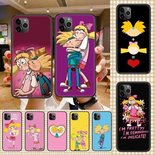 Hey Cartoon arnold Phone Case Cover Hull For iphone 5 5s se 2 6 6s 7 8 12 mini plus X XS XR 11 PRO MAX black painting prime