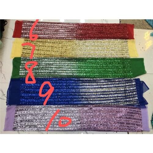 French strip design Fabric High Quality African Laces Fabric Nigerian Wedding With Sequins JRB-20010501 Sewing Women Dress
