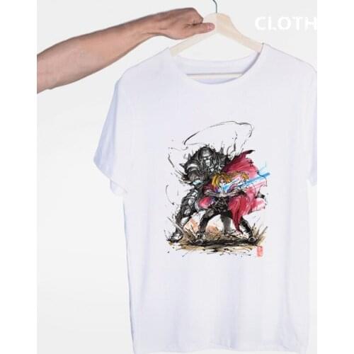 Full Metal Fullmetal Alchemist Edward Alphonse T-shirt O-Neck Short Sleeves Summer Casual Fashion Unisex Men And Women Tshirt