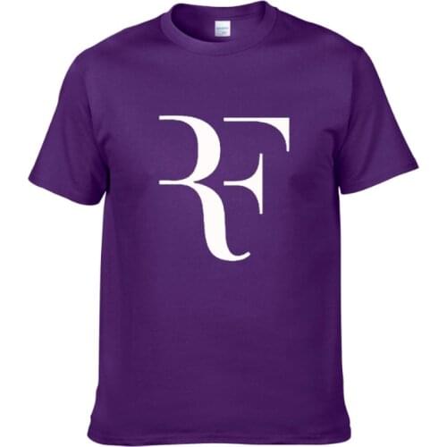 2021Creative design RF roger federer logo t shirt solid color cotton T Shirt Mens New Arrival Style Short Sleeve Men t-shirt