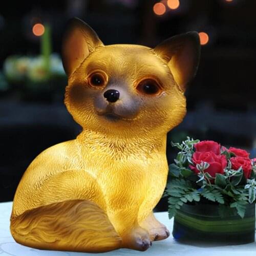 HobbyLane LED Solar-Powered Cute Dog Shape Lamp for Outdoor Decoration Warm Lighta