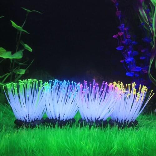 Artificial Silicone Luminous Sea Anemone Aquarium Decoration Simulation Sea Anemone Glowing Effect Fish Tank Ornament Decoration