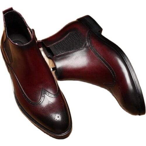Bullock, leather brogues, high tops, leather tips, English booties, Chelsea Martin boots