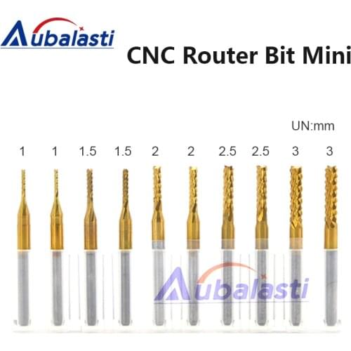 3.175mm PCB Carbide End Mill Tools CNC Machine Router Bit Mini Cutting Bits CNC Milling Cutters Kit & cnc cutter milling