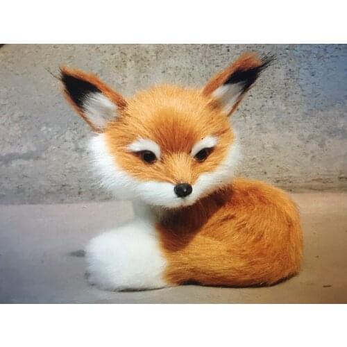 Kawaii Small Simulation Fox Plush Toy Cute Mini Stuffed Animal Plush Little Sitting Fox for Kids Birthday Gift