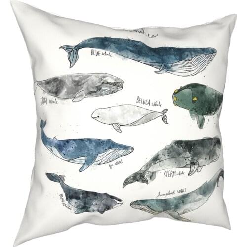 Whales Animal Whale Pillowcase Decoration Cushions Throw Pillow for Living Room Polyester Double-sided Printing Print