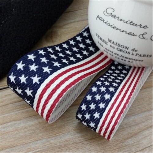 5yards/lot New Star Pattern Ribbon Thick Handmade DIY Costume American Flag Style Ribbon Material