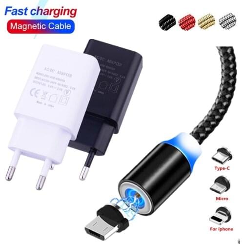 Magnetic Charging USB Cable For Iphone 11 XS MAX XR Mobile Phone Cord Wire For Huawei P20 Xiaomi Redmi Note 8 7 4X 5 Pro Charger