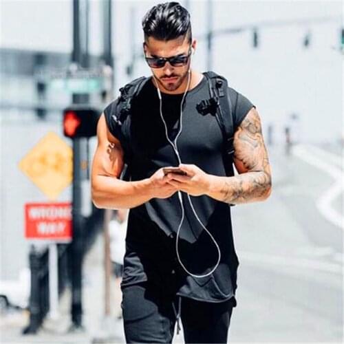 Summer Mens Stringer Tank Top Brand Fitness Men Bodybuilding Male Singlets Shirts Clothes Workout Sleeveless Vest Undershirt