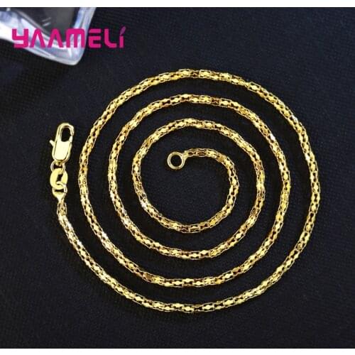 2MM Fashion Jewelry Men Women Gold Filled Necklace Chain Necklace 24 Inch Accessories Bijoux Jewelry Wholesale