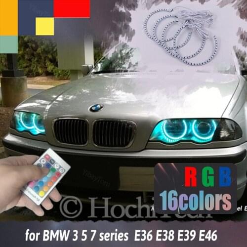 Latest Multi-Color RGB LED Angel Eyes Halo Ring for BMW 3 5 7 Series E36 E38 E39 E46 RGB SMD Angel Eyes