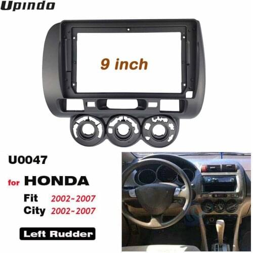 2 Din 9 Inch Car Radio Fascia Panel Frame for HONDA Fit City 2002-2007 Installation DVD GPS Mp5 Plastic Dash Mount Kit