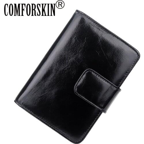 COMFORSKIN Luxurious 100% Cowhide Oil Waxing Leather Card Wallets 2018 New Arrivals Large Capacity Fashion Style Card Holders