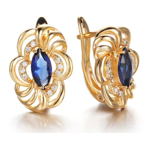 Aesthetic Natural Zircon Earrings Gold Color Crystal Earrings Women Noble Temperament Jewelry Wedding Banquet Accessories