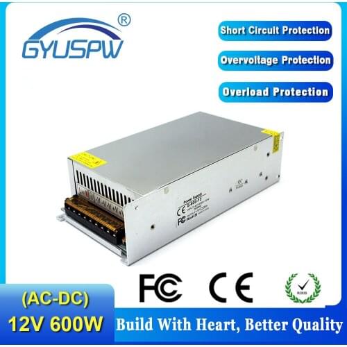 Stable quality Single Output DC 12V 50A 600W Switching power supply Driver For LED Strip Display Light CNC industrial stepper