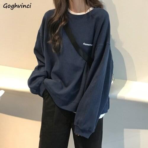 Hoodies Sweatshirts Women Oversize Letter-printed All-match Korean Style Harajuku Loose Students Autumn Female Tops Leisure New