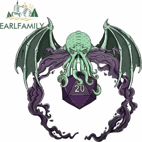 EARLFAMILY 13cm x 12.8cm for Cthulhu Monster Wings Personality RV Car Stickers Windshield Laptop Decal Motorcycle Vinyl Car Wrap
