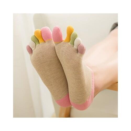 Women Summer Finger Socks Cotton Breathable Funny Slipper Socks Mujer Calcetines Sandle Flip Fliop Individual Finger Socks